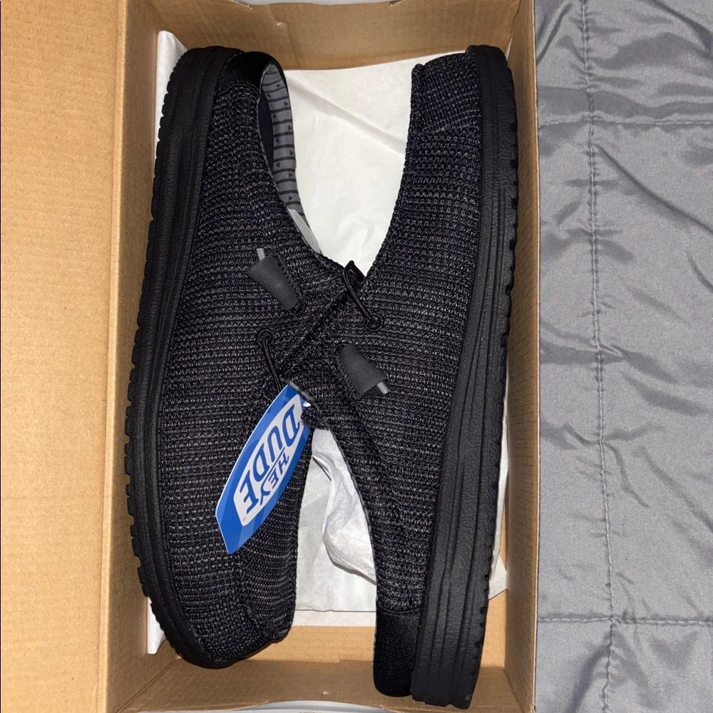 Hey Dude Black Knit Slip-On Loafers - Picture 4 of 5